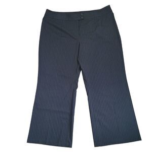 Relativity Womens Plus Sz 24w Navy Blue Pinstripe Wide Leg Dress Pants Trousers